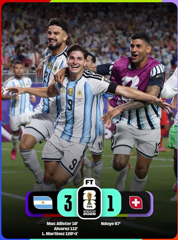 Argentina 3-1 Switzerland: Albiceleste Power Into World Cup Semi-Finals After Extra-Time Victory