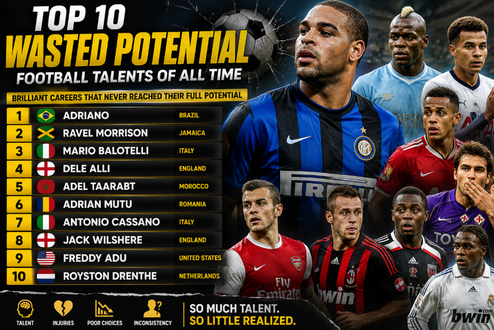 Top 10 Footballers with the Most Wasted Potential of All Time
