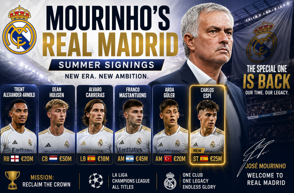 Real Madrid Sign Carlos Espà from Levante as Mourinho’s Summer Rebuild Continues