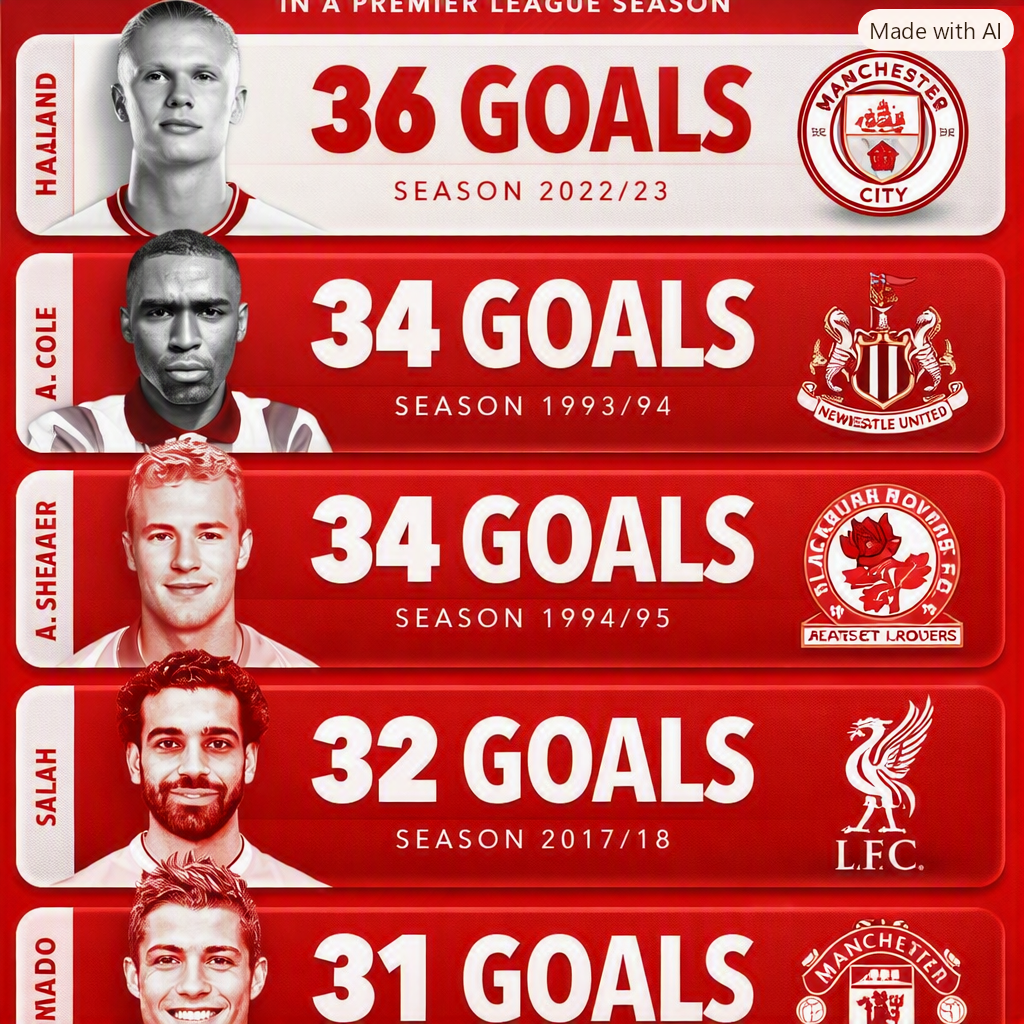 EPL RECORDS: Most Goals in a Premier League Season