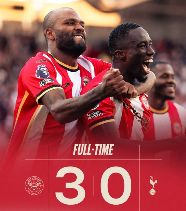 Brentford Thrash Tottenham 3-0 in Premier League Statement Win