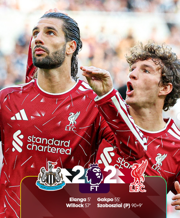 Szoboszlai Saves Liverpool with Last Kick in Dramatic 2-2 Newcastle Draw