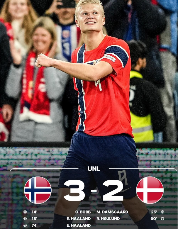 Norway 3-2 Denmark: Haaland Brace Decides Thrilling Nations League Clash