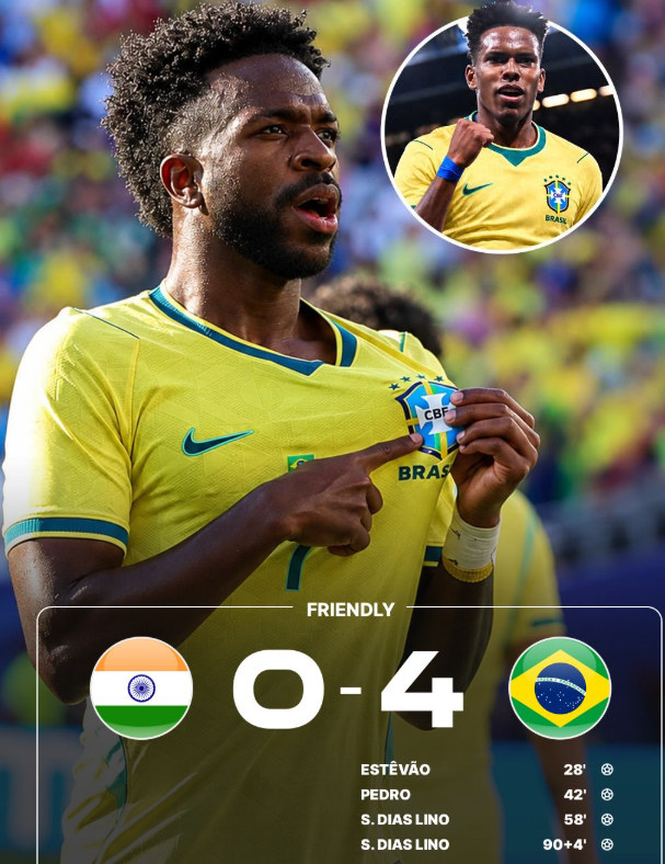 India 0-4 Brazil: Samuel Lino Brace Seals Historic First Meeting