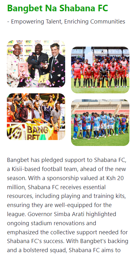 Bangbet's About us page