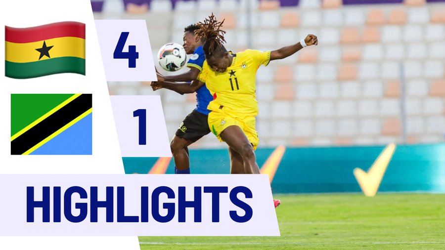 AWCON: Ghana Crush Tanzania 4-1 in Round 3 Clash