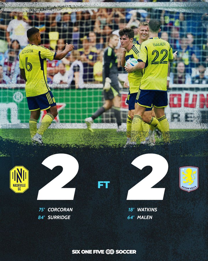 ⚽ Nashville SC Holds Aston Villa to 2-2 in Club Friendly