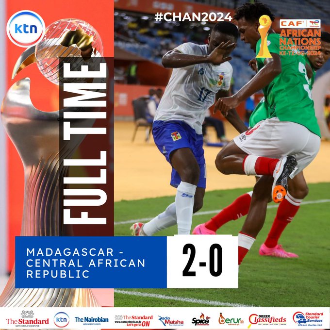 CHAN: Madagascar Beat Central Africa 2-0
