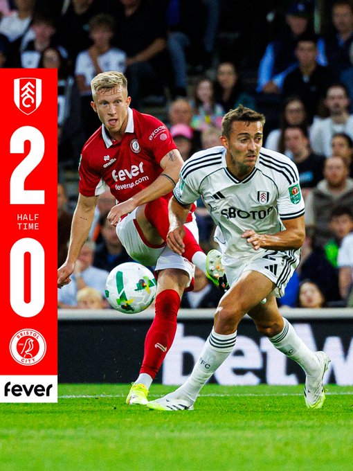 Fulham 2-0 Bristol City: EFL Cup 1/32 Finals Match Recap