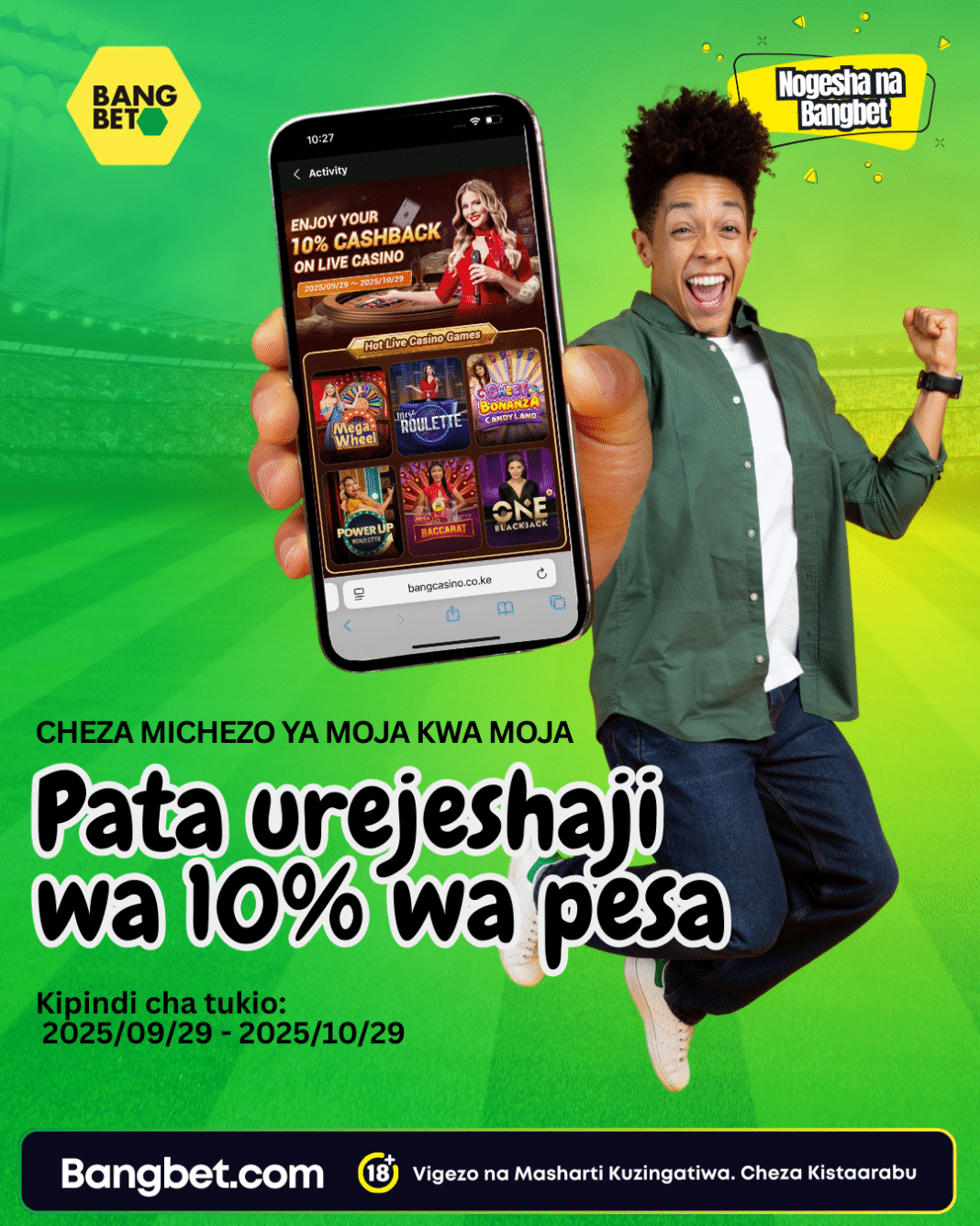 Play Live Games and Enjoy 10% Cashback – Exclusive Bangbet Promotion!