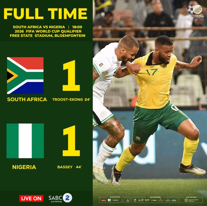 South Africa vs Nigeria 1–1: World Cup Qualifier Highlights