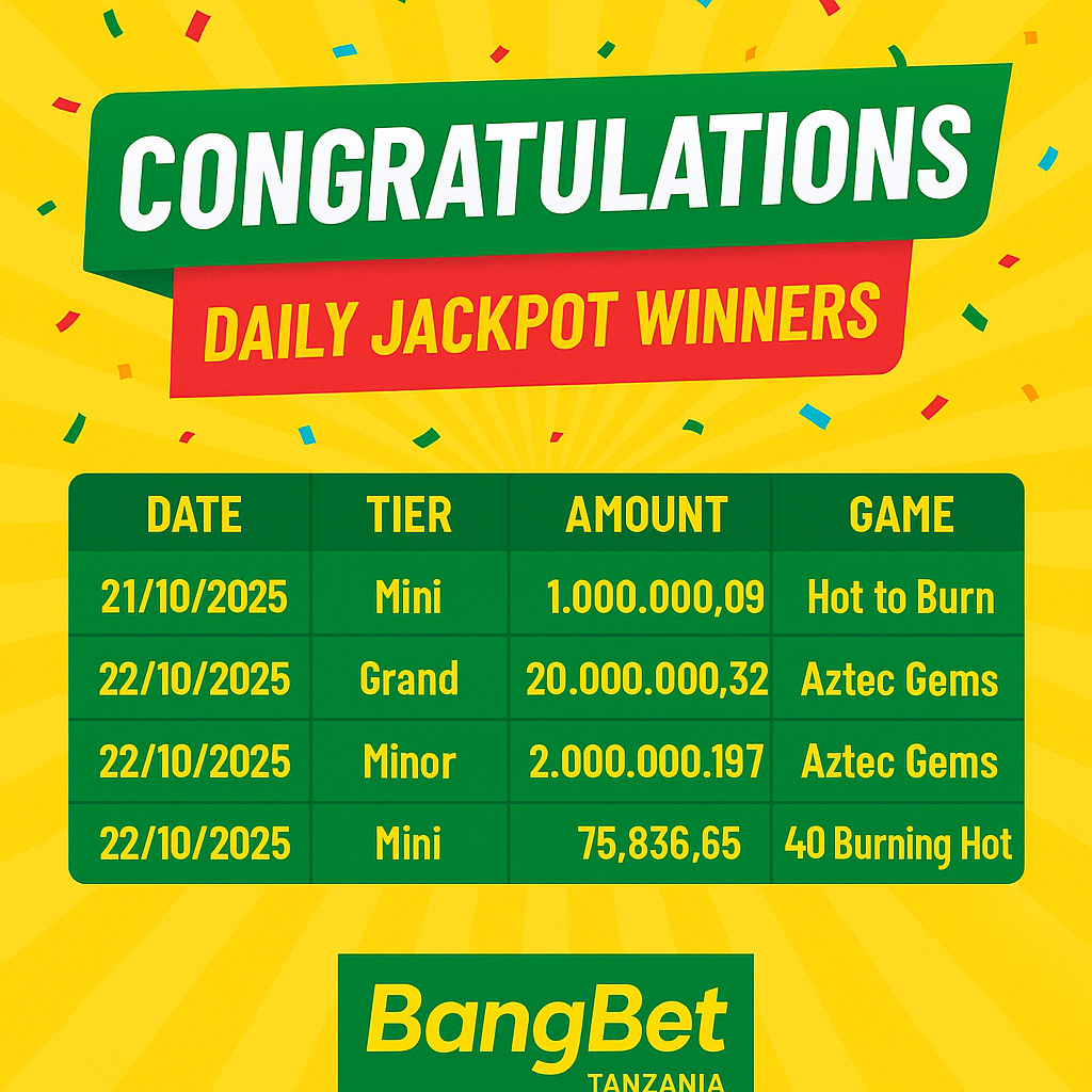 Bangbet Tanzania Daily Jackpot Winners: Meet the Lucky Champions