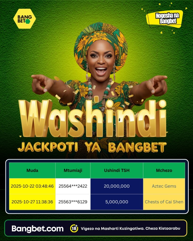 Bangbet Tanzania Daily Jackpot Winners Celebrate Big Wins!