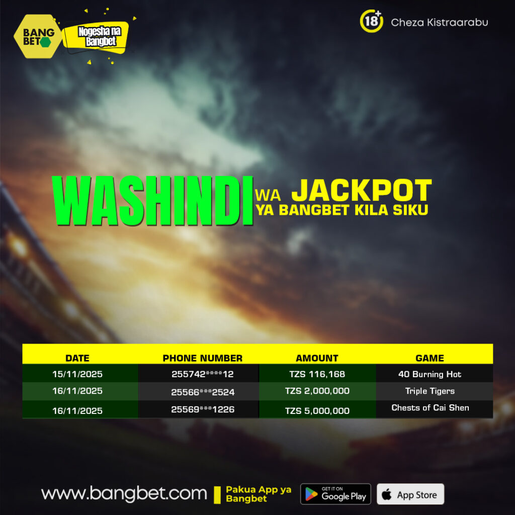 Bangbet Tanzania Daily Jackpot Winners: Celebrating Big Wins!