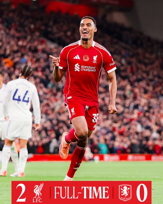 Liverpool Bounce Back! Slot’s Reds Break Domestic Losing Streak With 2-0 Victory Over Aston Villa