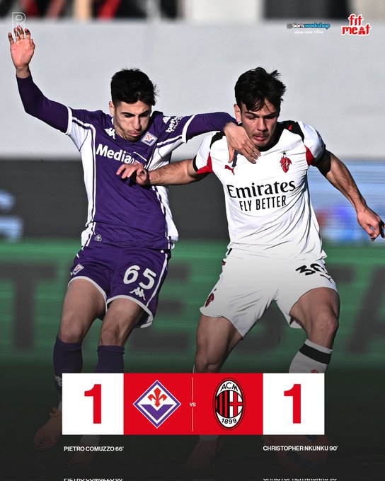 AC Milan Snatch Late Draw as Nkunku Rescues Point Against Fiorentina