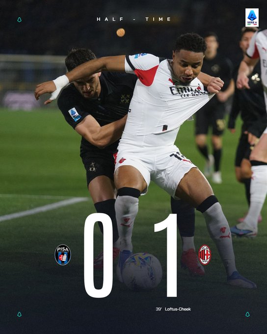 AC Milan Beat Pisa 2-1 to Keep Serie A Title Pressure Alive