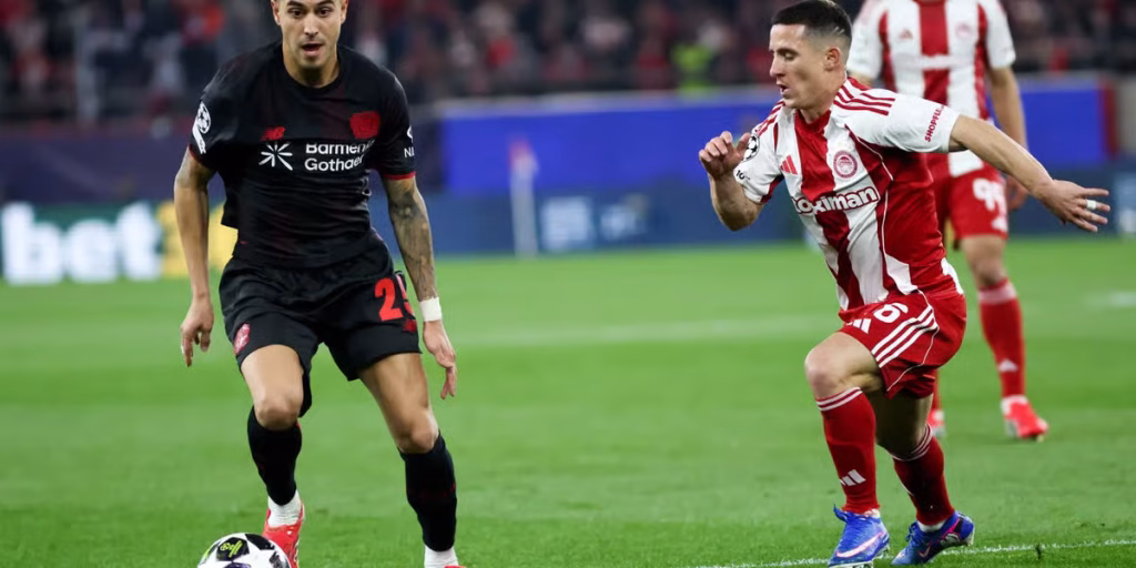 Schick Brace Powers Leverkusen Past Olympiacos in Historic UCL Away Win