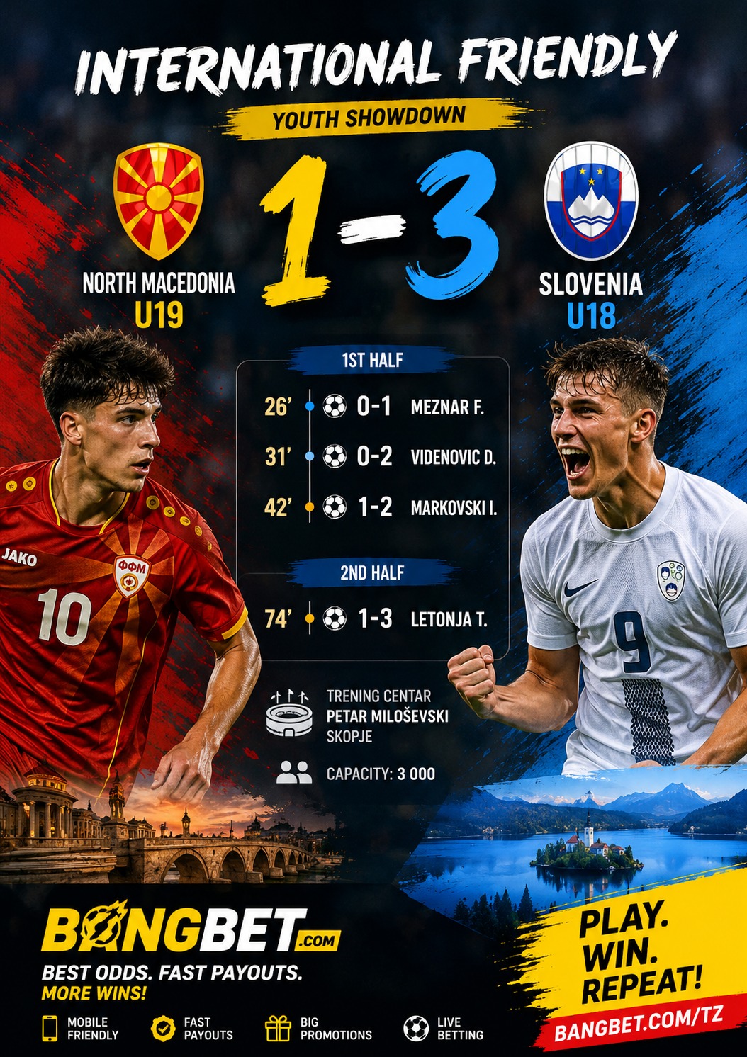 Slovenia U18 Outclass North Macedonia U19 in Exciting Friendly Clash