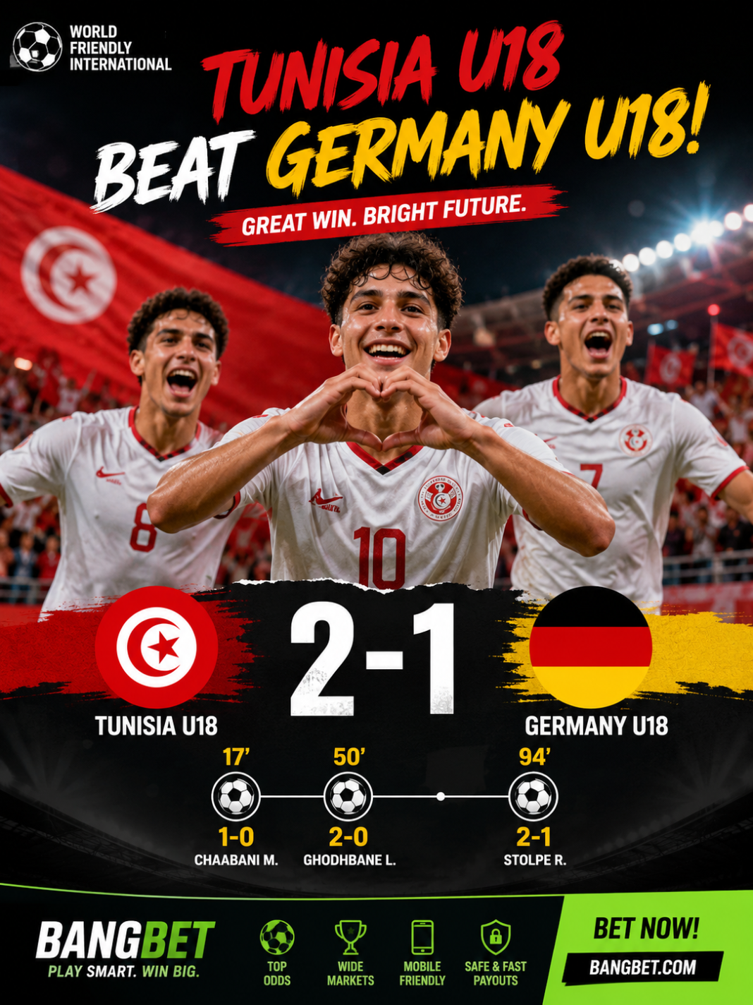 Tunisia U18 Shock Germany U18 in Thrilling International Friendly