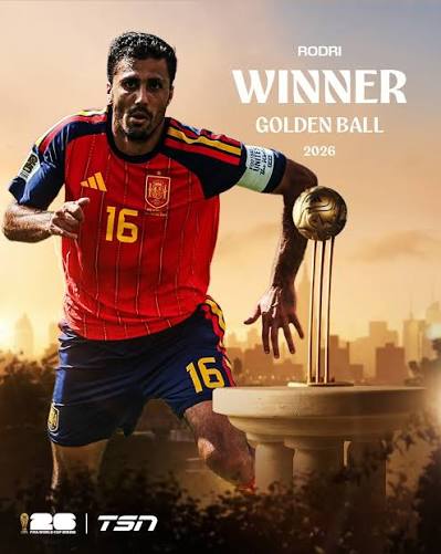 Rodri Crowned 2026 FIFA World Cup Golden Ball Winner