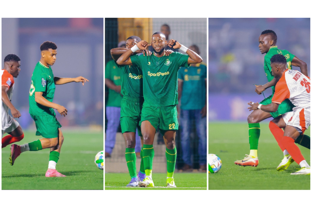 Matukio ya Mchezo wa Yanga SC dhidi ya Coastal Union Picha tatu zikionyesha wachezaji wa Yanga SC wakidhibiti mpira, wakishangilia goli, na kuwania mpira dhidi ya Coastal Union.