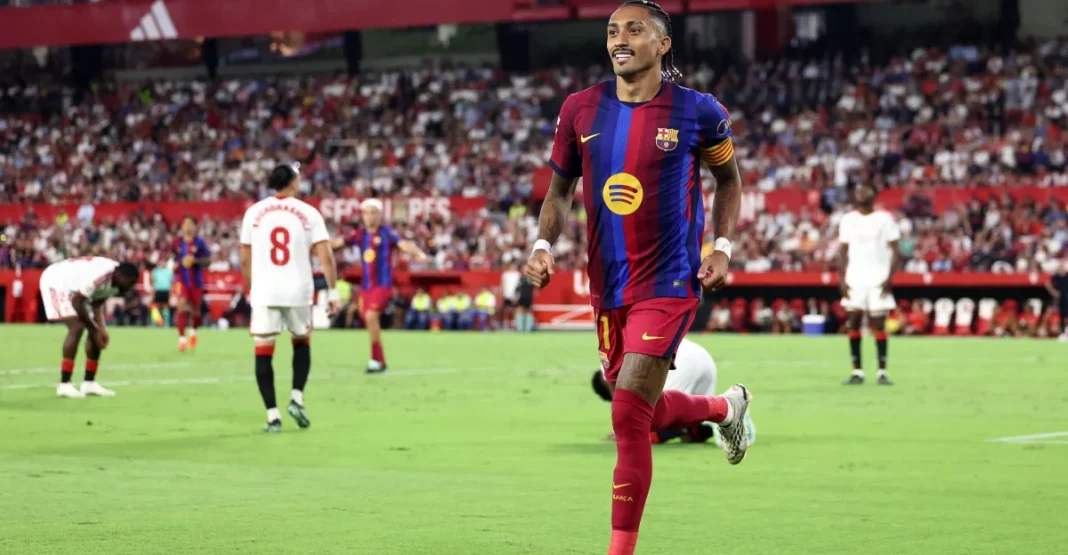 Raphinha Hat-Trick Inspires Barcelona to 3-1 Comeback Win Over Sevilla