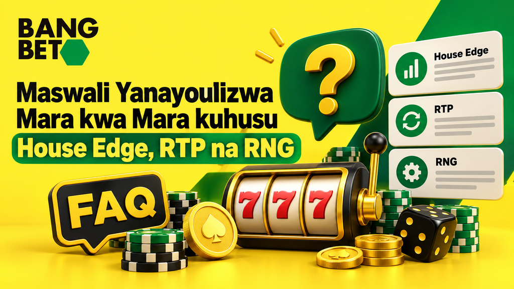 maswali-ya-mara-kwa-mara-house-edge-rtp-rng-casino Mashine ya slot casino pamoja na alama ya FAQ inayofafanua maswali ya mara kwa mara kuhusu House Edge, RTP na RNG.