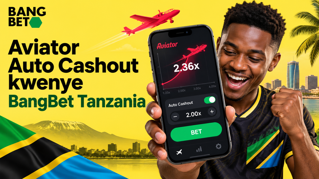 Aviator Auto Cashout Kwenye Jukwaa la BangBet Tanzania Mchezaji mwenye furaha akishangilia ushindi kupitia simu yake wakati wa kucheza mchezo wa Aviator BangBet Tanzania