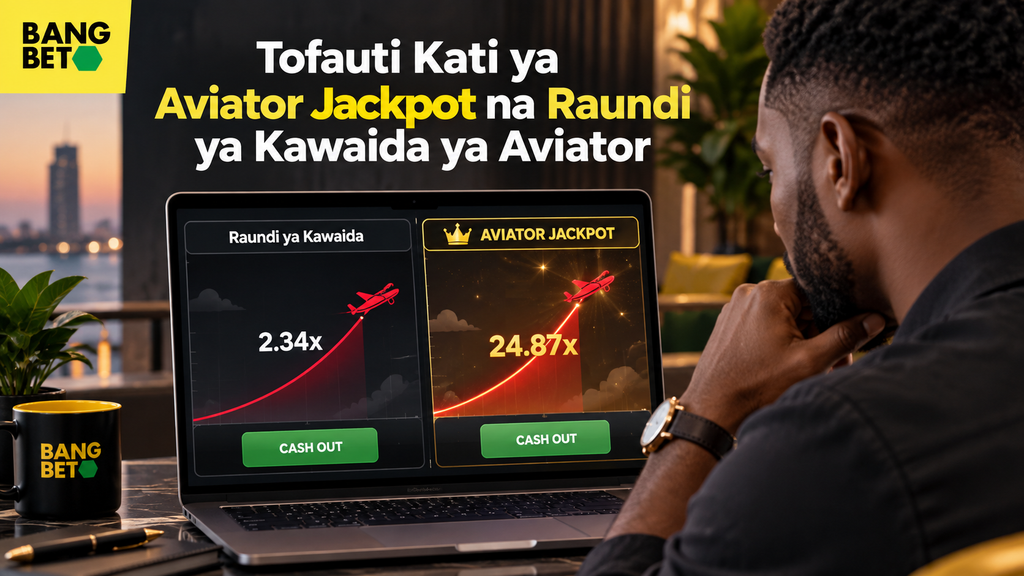 Tofauti Kati ya Aviator Jackpot na Raundi ya Kawaida ya Aviator Kompyuta ikionyesha ulinganifu wa skrini kati ya raundi ya kawaida na Aviator Jackpot na vitufe vya kucheza