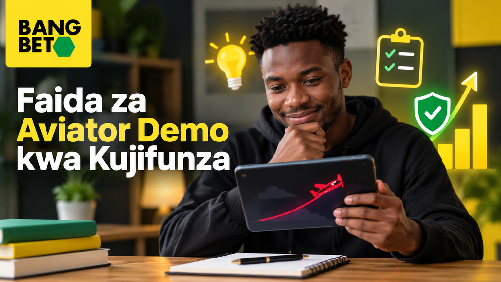 Faida za Aviator Demo kwa Kujifunza Mikakati ya Kubashiri Kijana mwenye furaha akitumia kompyuta kibao kujifunza mikakati ya Aviator huku kukiwa na alama za mafanikio pembeni