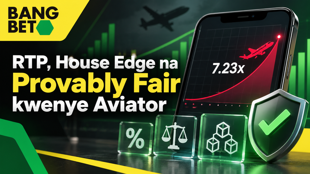 RTP, House Edge na Provably Fair kwenye Aviator Simu ya mkononi inayoonyesha grafu ya Aviator ikisindikizwa na alama za asilimia RTP, mizani ya haki na ulinzi wa usalama