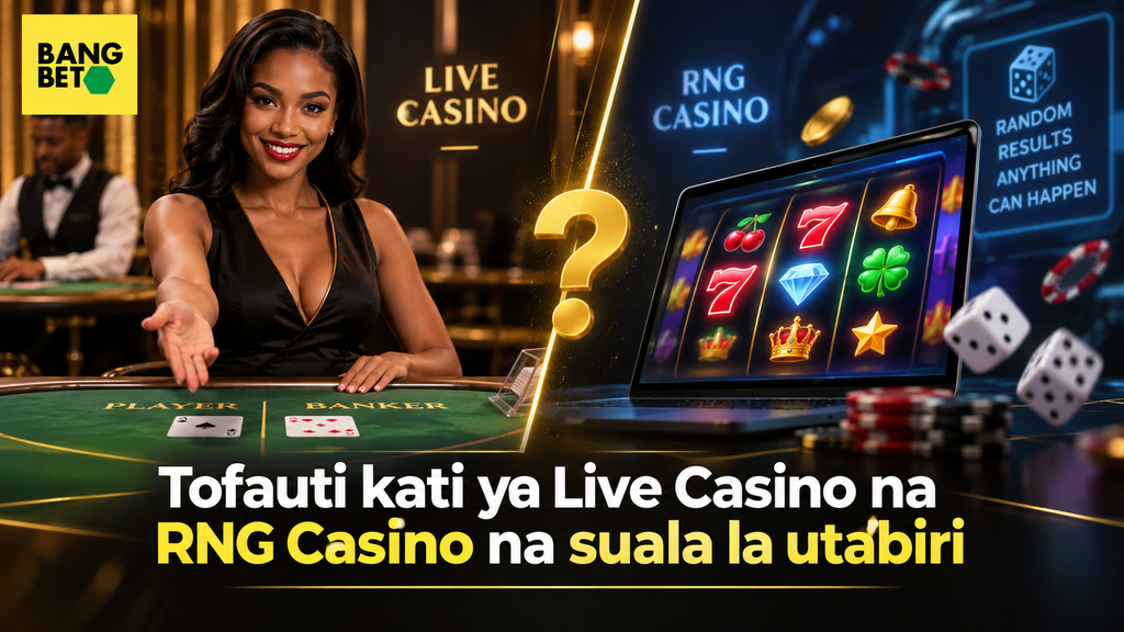 Tofauti Kati ya Live Casino na RNG Casino na Suala la Utabiri Picha inayolinganisha meza ya live casino na mashine ya sloti ya RNG yenye alama za ushindi