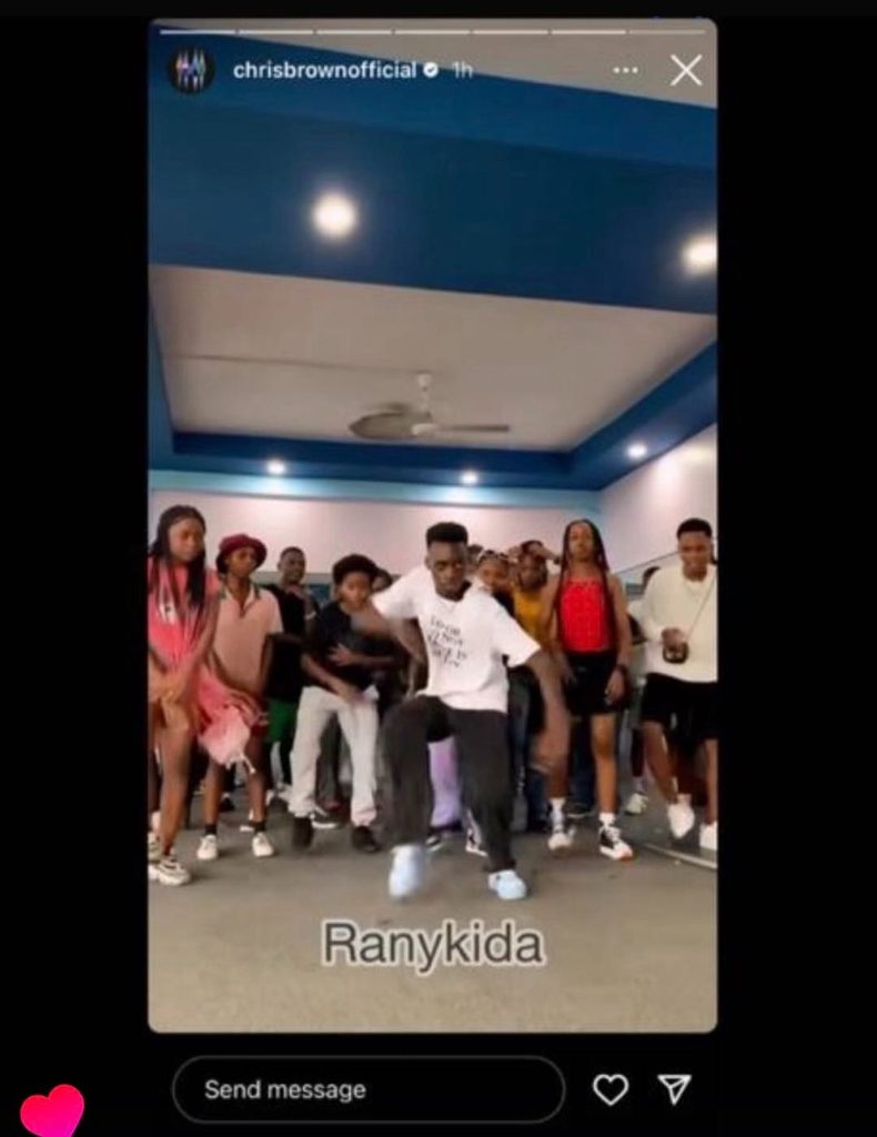 Skrini ya Instagram ya Chris Brown ikionyesha video ya Rany Kida iliyosambaa