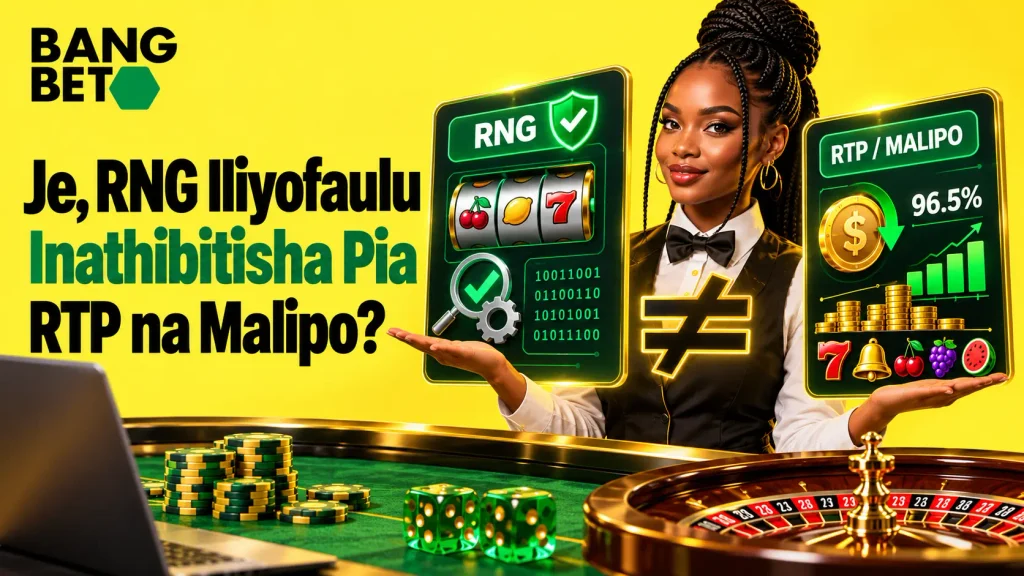 Bango linalolinganisha nembo ya RNG na takwimu za RTP za 96.5% za mchezo wa sloti ili kuonyesha tofauti ya kiviwango vya kisheria.