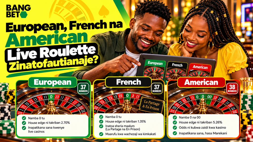 Tofauti za European, French, na American Live Roulette