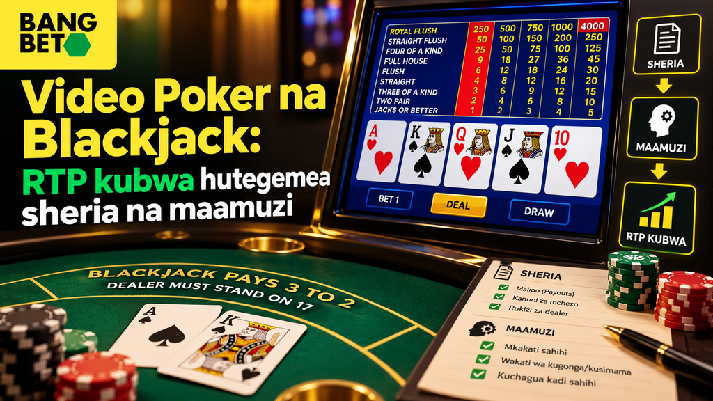 Video Poker na Blackjack: Umuhimu wa Mbinu na Sheria za RTP