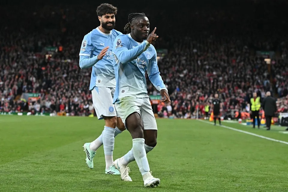 Jeremy Doku Akishangilia Bao la Manchester City Dhidi ya Liverpool