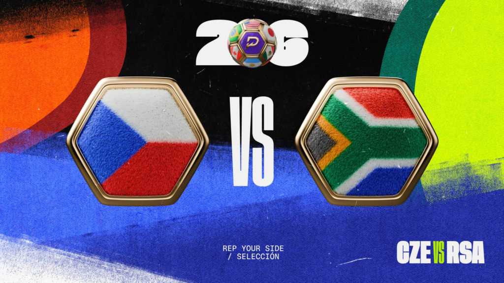 Czechia vs South Africa FIFA World Cup 2026 match graphic with national flags.