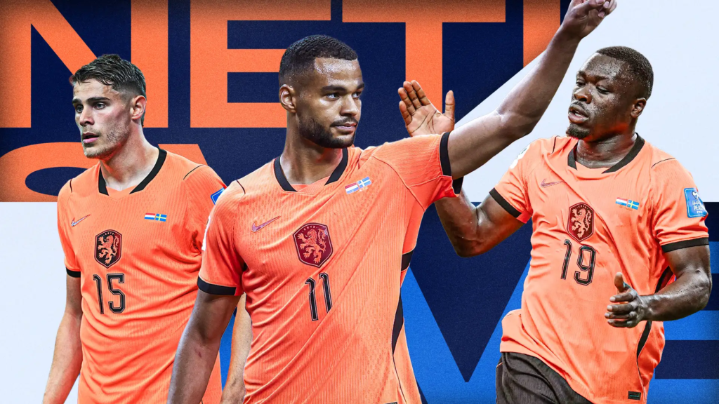 Netherlands football stars celebrate during a major international tournament
