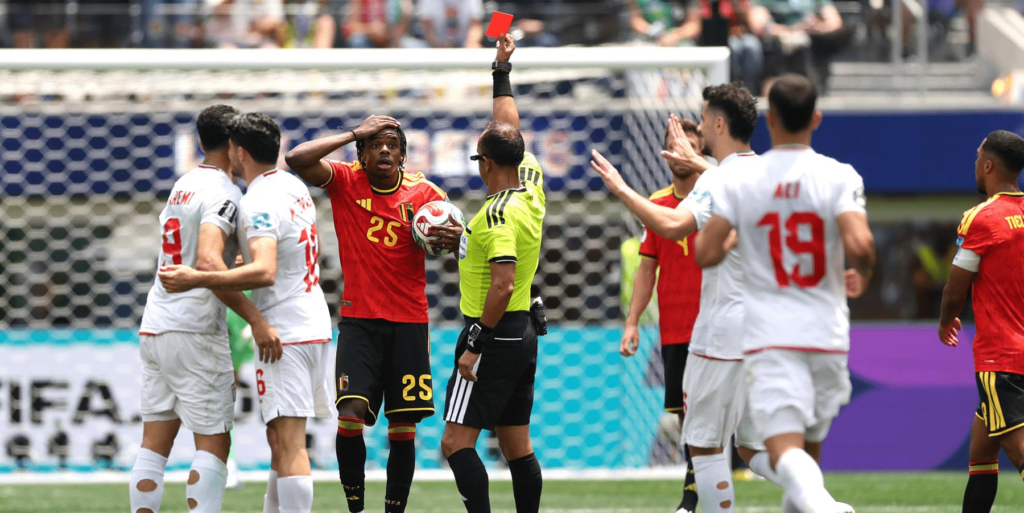 Belgium player celebrates during Belgium vs Iran match