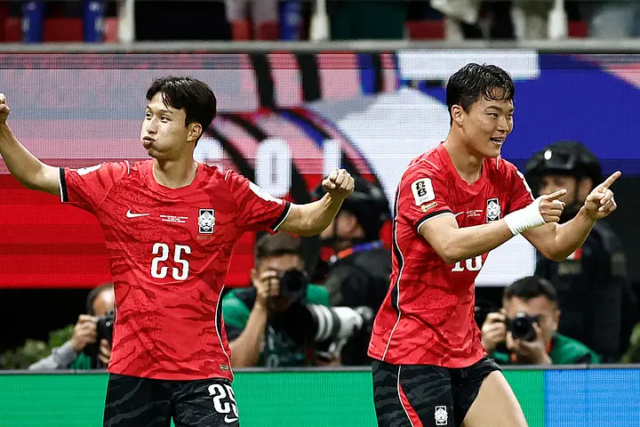 South Korea players celebrating during match