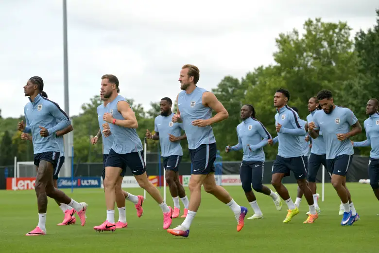 England players train ahead of an international match.