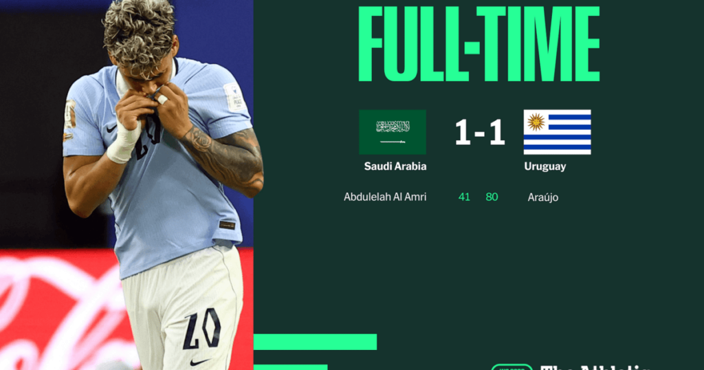 the image show us the end result about the match final score is 1-1 both side