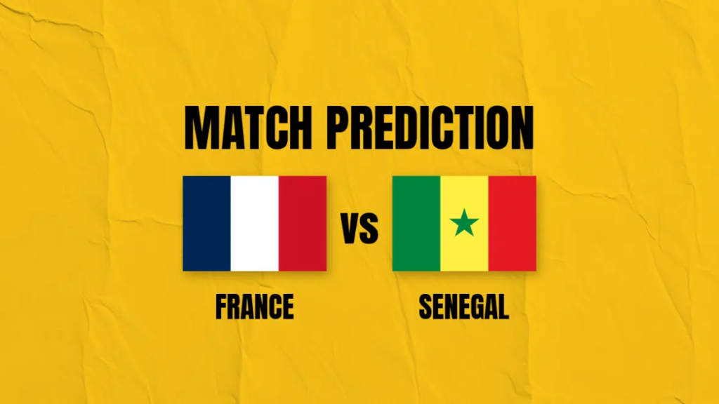flags presenting the team both france and senegal