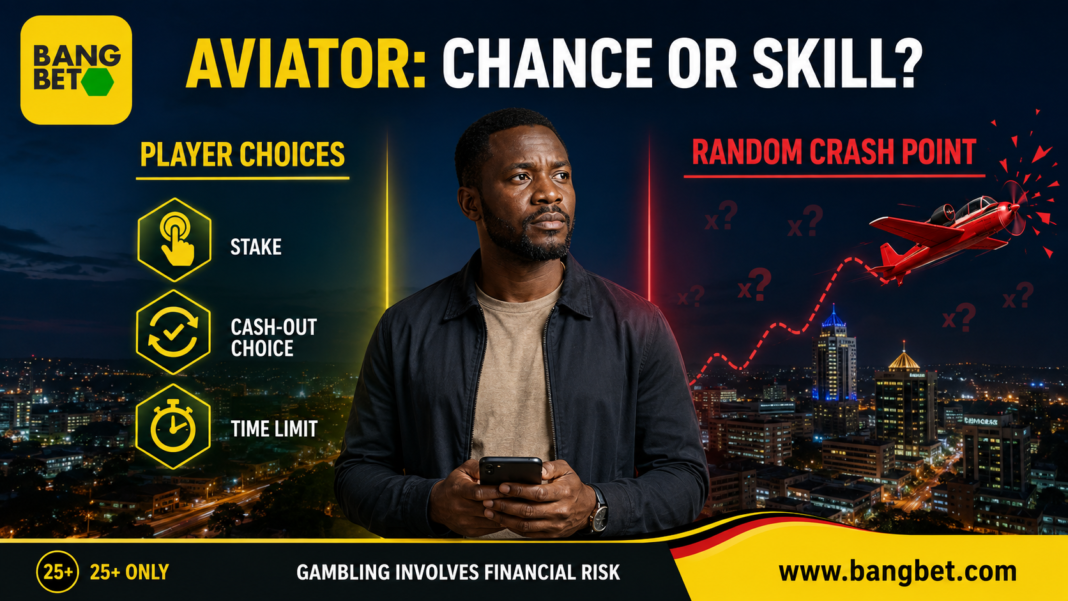 Ugandan adult comparing Aviator player choices with its random crash point.