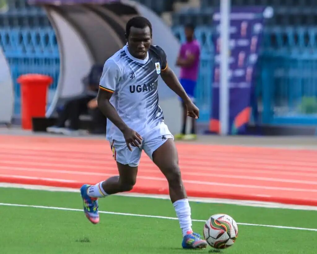 A player dribbling the ball during the CECAFA 2026 championship match in Dar es Salaam.