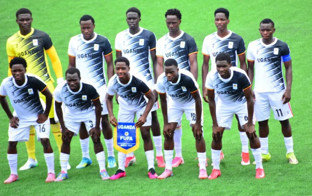 The Uganda U-20 starting XI lined up ahead of their match against Sudan.