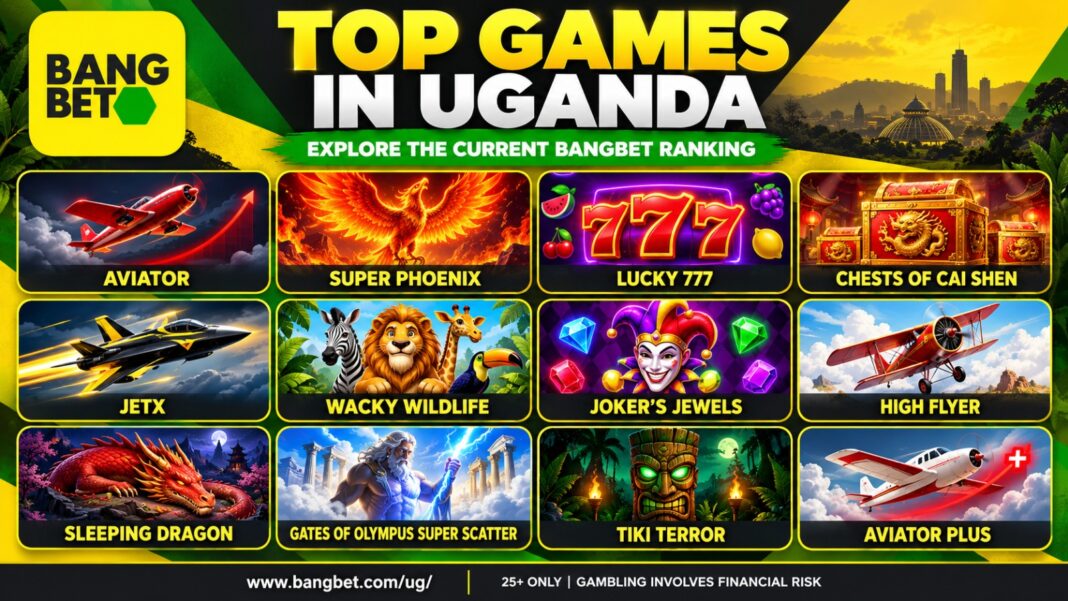 Bangbet headline graphic showing twelve ranked casino games.