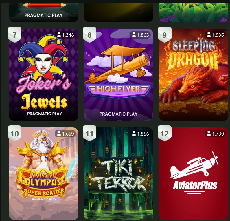 Bangbet game rankings featuring Joker’s Jewels and AviatorPlus.